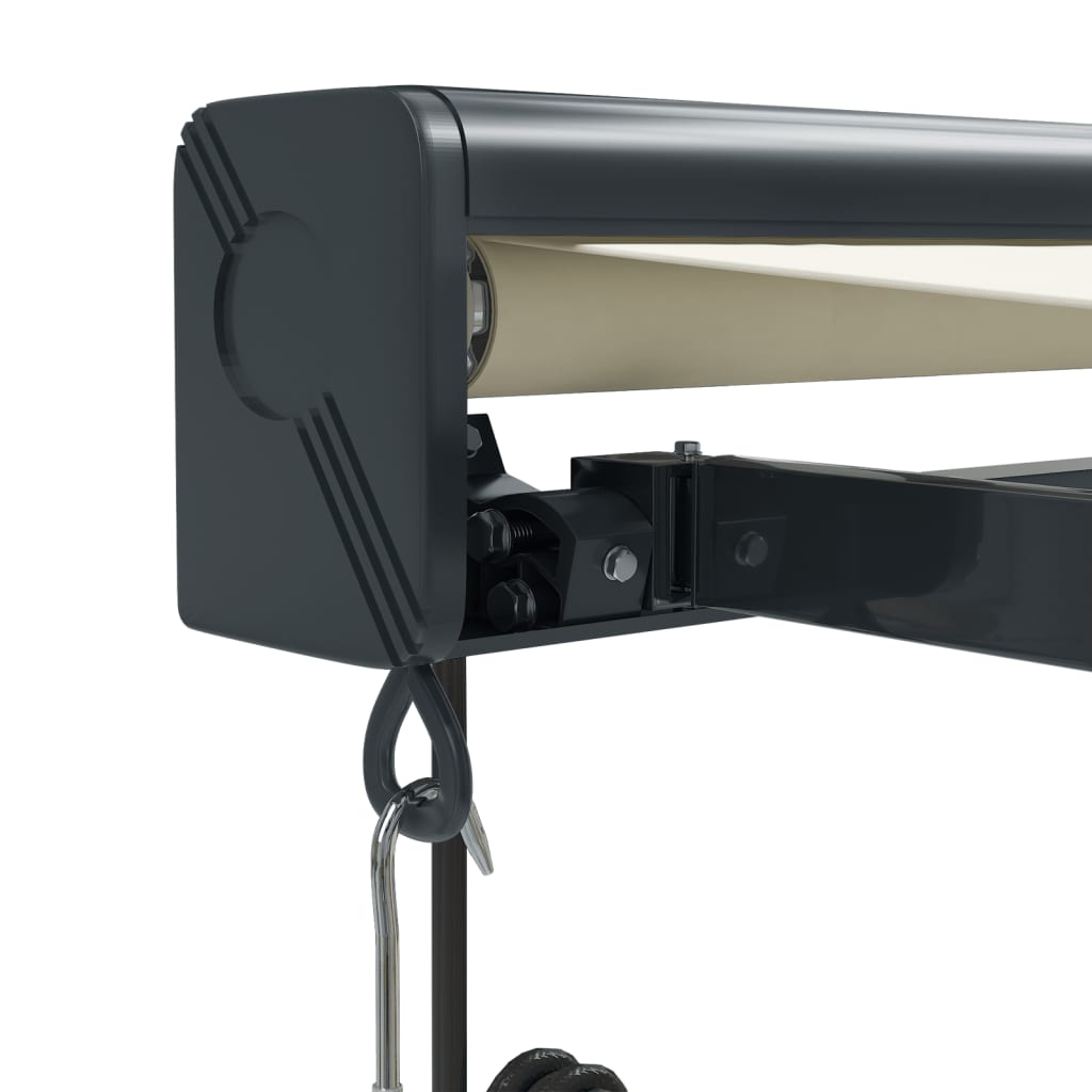 Auvent rétractable crème 4x3 m tissu et aluminium 2